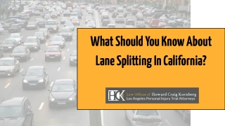 What Should You Know About Lane Splitting In California?