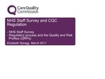NHS Staff Survey and CQC Regulation - NHS Staff Survey - Regulatory process and the Quality and Risk xxProfi