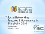 Social Networking Features Governance in SharePoint 2010