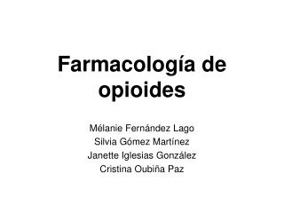 Farmacología de opioides