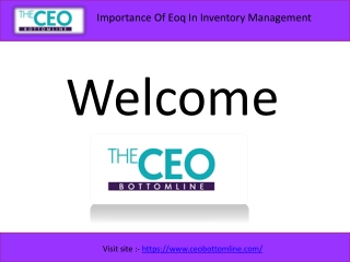 Importance Of Eoq In Inventory Management