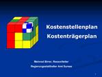 Kostenstellenplan Kostentr gerplan
