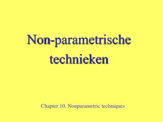 Non-parametrische technieken