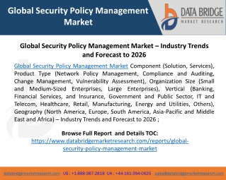 Global Security Policy Management Market – Industry Trends and Forecast to 2026