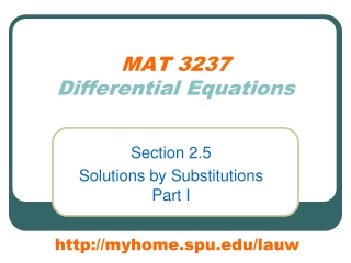 MAT 3237 Differential Equations