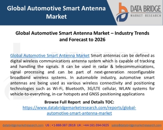 Global Automotive Smart Antenna Market – Industry Trends and Forecast to 2026