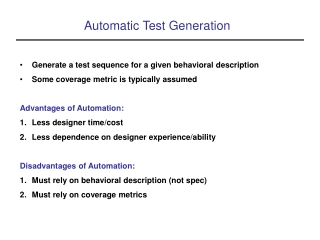 Automatic Test Generation