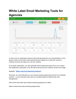 White Label Email Marketing Tools for Agencies