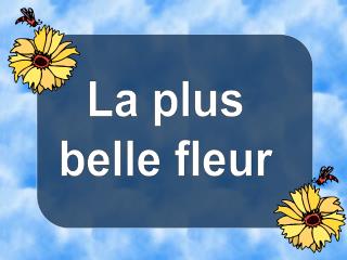 La plus belle fleur