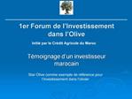 1er Forum de l Investissement dans l Olive
