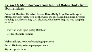 Extract & Monitor Vacation Rental Rates Daily from Homelidays