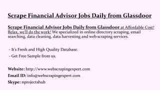 Scrape Financial Advisor Jobs Daily from Glassdoor