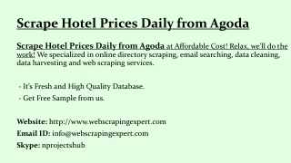 Scrape Hotel Prices Daily from Agoda
