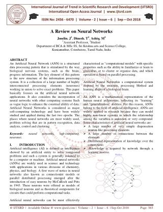 A Review on Neural Networks