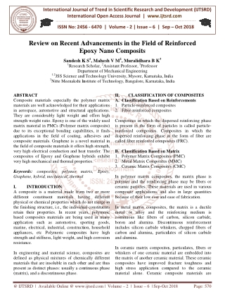 Review on Recent Advancements in the Field of Reinforced Epoxy Nano Composits