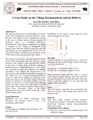 A Case Study on the Village Keelamattiyan and its Believes