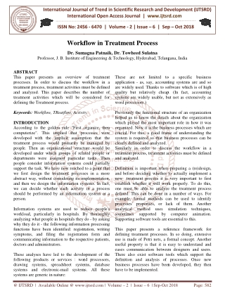 Workflow in Treatment Process