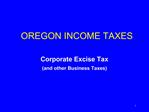 OREGON INCOME TAXES