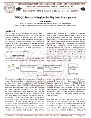 NOSQL Database Engines for Big Data Management