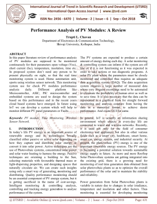 Performance Analysis of PV Modules A Review