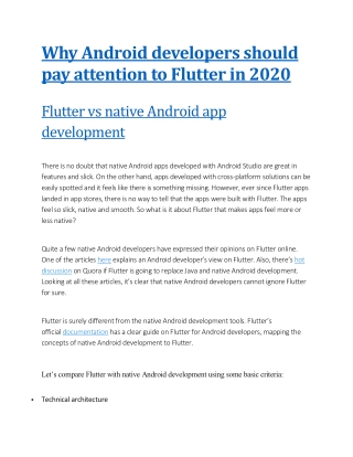 Why Android developers should pay attention to Flutter in 2020