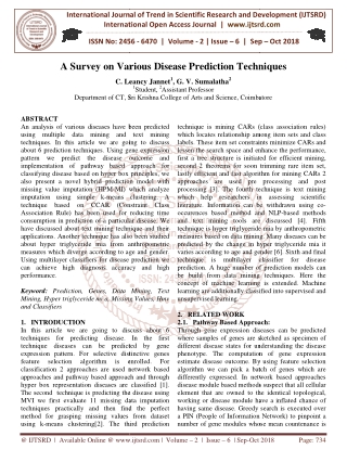 A Survey on Various Disease Prediction Techniques