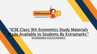 ICSE Class 9th Economics Study Materials Made Available to Students By Extramarks