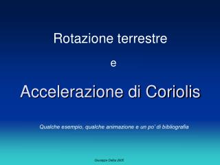 Accelerazione di Coriolis