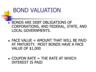 BOND VALUATION