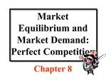 Market Equilibrium and Market Demand: Perfect Competition