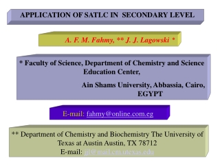 APPLICATION OF SATLC IN  SECONDARY LEVEL