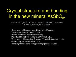 1 Department of Geosciences, University of Arizona Tucson, Arizona 85719-0077 USA 2 Pacific Northwest National Laborat