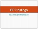 Welcome to our company (BP Holdings)