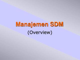 Manajemen SDM