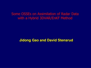 Some OSSEs on Assimilation of Radar Data  with a Hybrid 3DVAR/EnKF Method