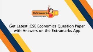 Get Latest ICSE Economics Question Paper with Answers on the Extramarks App
