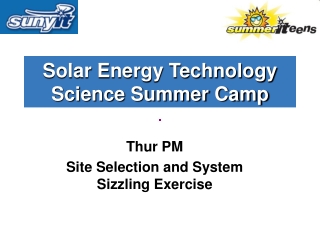 Solar Energy Technology Science Summer Camp