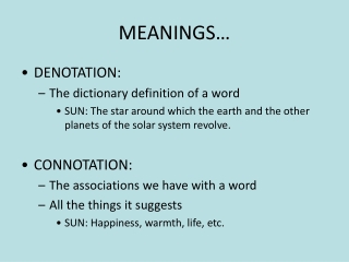 MEANINGS…