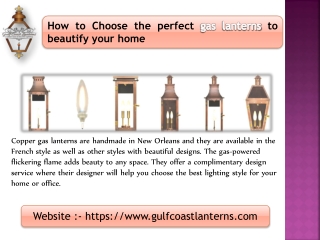 How to Choose the perfect gas lanterns to beautify your home