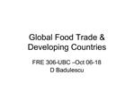 Global Food Trade Developing Countries