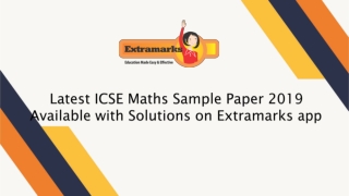 Latest ICSE Maths Sample Paper 2019 Available with Solutions on Extramarks app