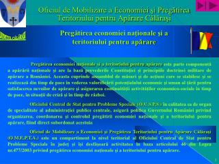 Oficiul de Mobilizare a Economiei şi Pregătirea Teritoriului pentru Apărare Călăraşi