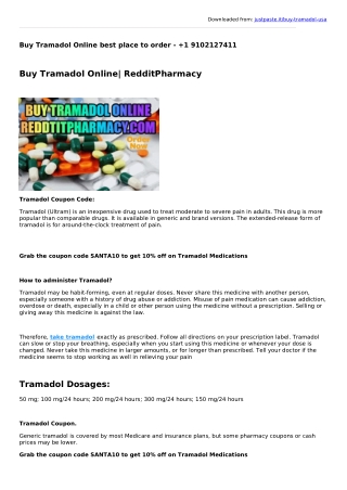 Buy Tramadol Online Overnight Delievery- 1 9102127411