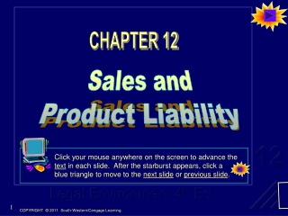 Sales and Product Liability