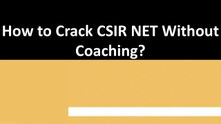 How to Crack CSIR NET Without Coaching