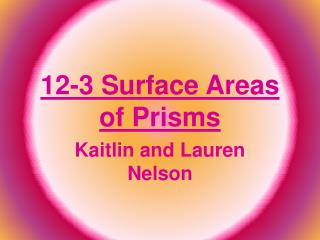 12-3 Surface Areas of Prisms
