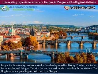 Interesting Experiences that are Unique in Prague with Allegiant Airlines