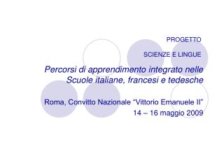 PROGETTO SCIENZE E LINGUE