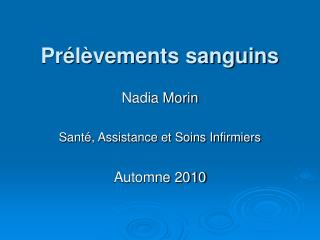 Prélèvements sanguins