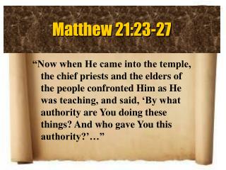 Matthew 21:23-27